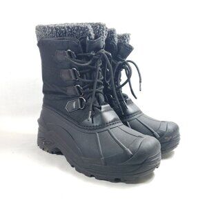 Eddie Bauer Mens Size 9 Black Insulated Winter Snow Boots